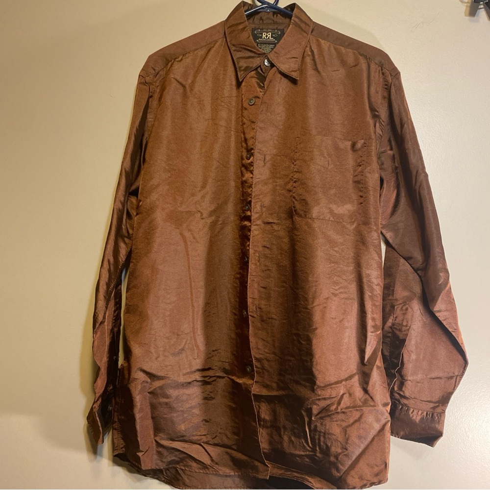 Ralph Ralph Lauren RRL men’s M Copper Shimmer Finish Button Front Dress Shirt